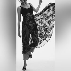 Anthropologie Floral Lace Mesh Maxi Dress. NWT